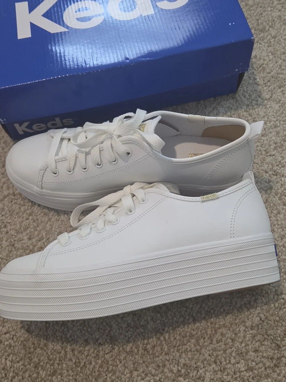 Keds White Platform Sneakers - Triple Stack Sole